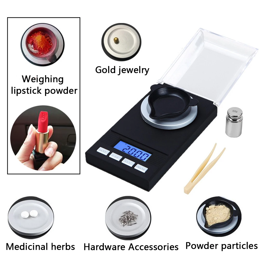 Accurate Mini 0.001g Digital Scale LCD Electronic Capacity 20g/50g/100g
