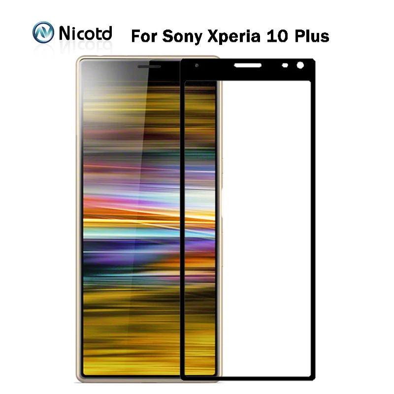 

Nicotd 9H Tempered Glass for Sony Xperia 10 Full Cover Screen Protector for Sony Xperia L3 10 plus Glass Tempered Film