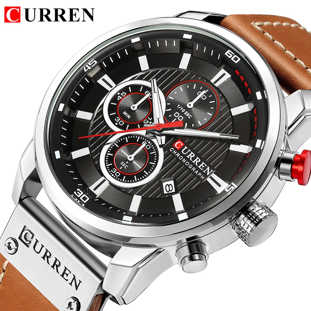 

ASAP! CURREN 8291 Top Brand Luxury Fashion Leather Strap Quartz Men Watches Casual Wristwatches Clock Male drop shipping