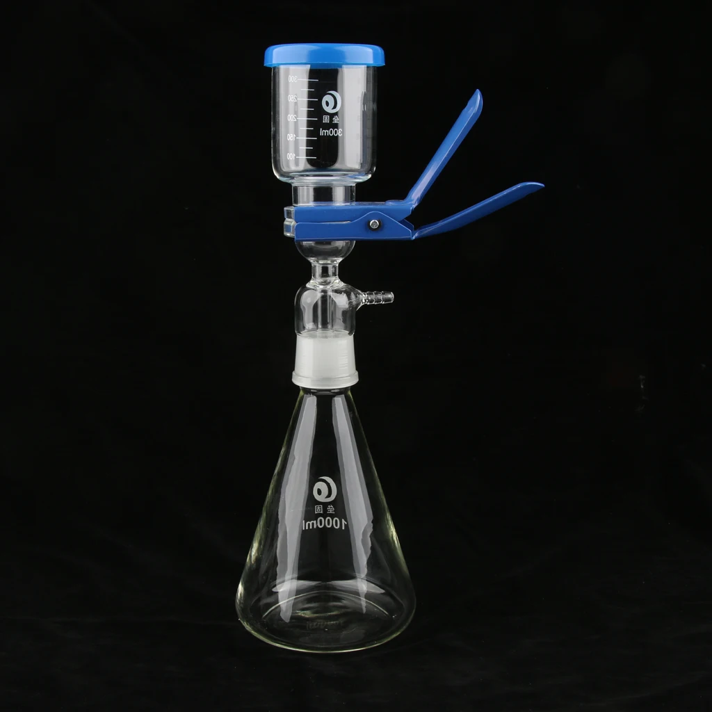 2 Sets of 1000ml Filtration Apparatus Vacuum Lab Filter Unit w Funnel Clamp