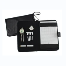 OEM Custom Logo Golf Score Card Holder Easy Carry Golf Gifts  for friend  with divot tool hat clip wood tees and pencil
