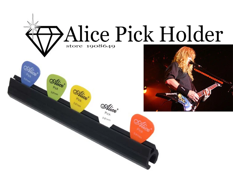 Microphone Mic Stand Pick Holder Hold 5 Bass Guitar Picks Clip On