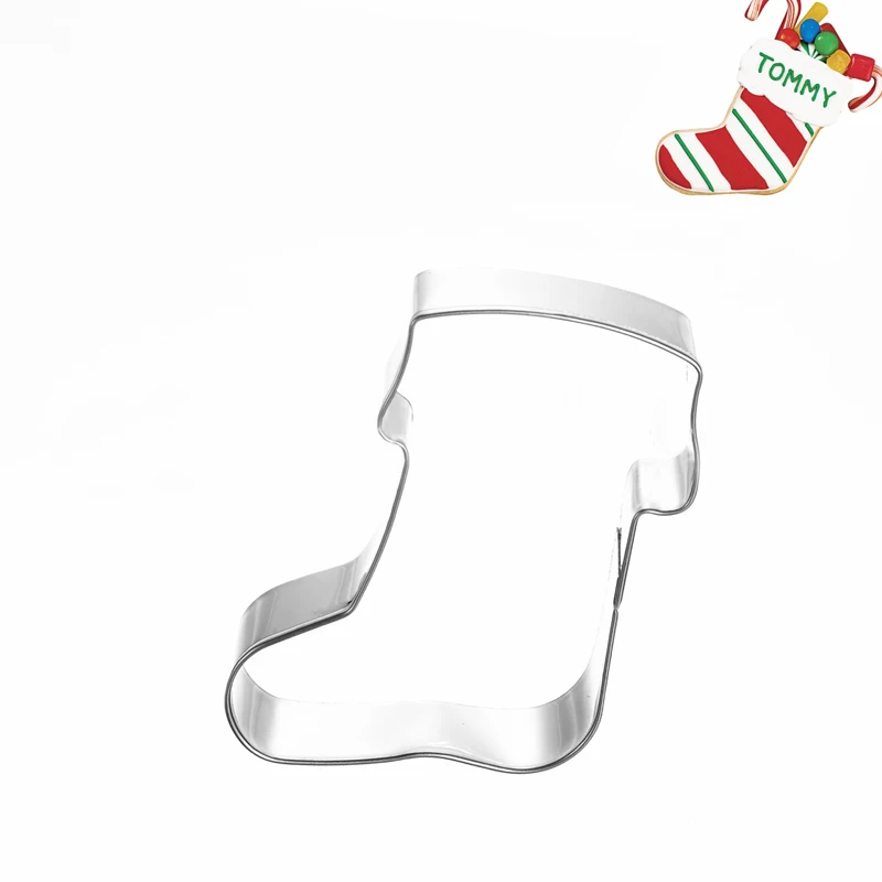 Рождественские носки, резаки, инструмент для приготовления пищи, помадка, паста, форма для украшения торта, глина, сахар, форма для конфет - Цвет: Светло-зеленый