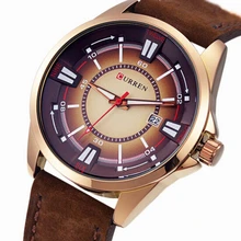 Топ продаж Curren Брендовые Часы из нубука 8155 мужские военные часы из натуральной кожи кварцевые часы оптом