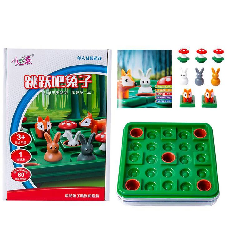

Run Rabbit Children Board Trap Game Rabbit Checkers Parent-child Interaction Family Game for one Kid Toddler Toys Gifts