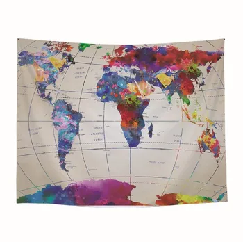 

CAMMITEVER World Map Tapestry Indian Mandala Wall Hangings Tablecloths Sofa Covers Hippie Boho Beach Towel Wall Art for Bedroom