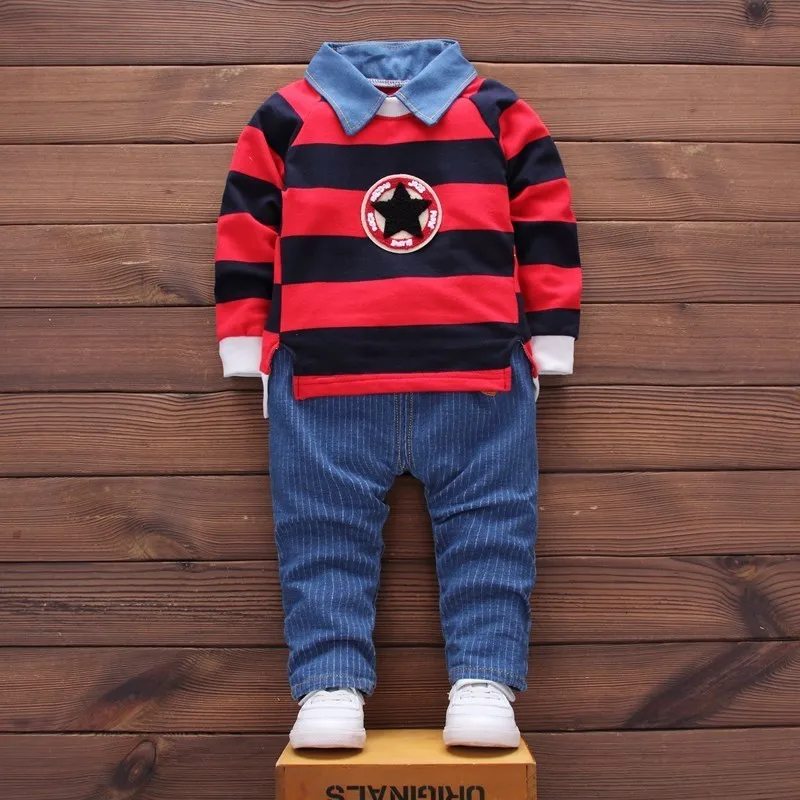 

New Fashion Spring Autumn Children Boys Girls Clothes Infant Lapel Sport T-Shirt Pants 2pcs/Sets Kids Cotton Toddler Tracksuits