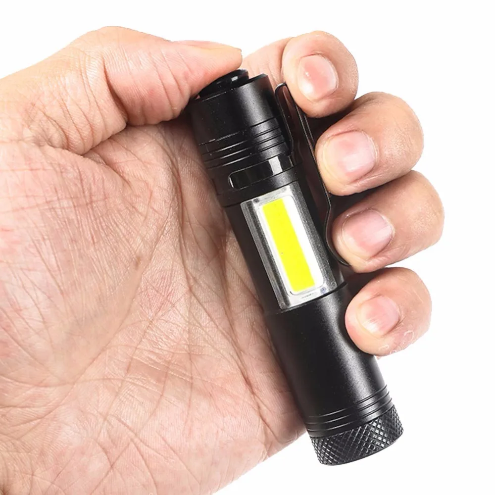 LED COB Penlight 2000 Lumen Outdoor Emergency Flashlight CREE Q5 AA 14500 Mini LED Torch Lamp