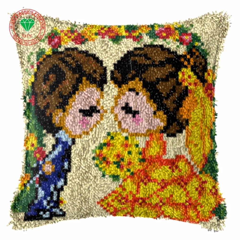 Christmas decoration Latch Hook Cushion Kits DIY Needlework Crocheting