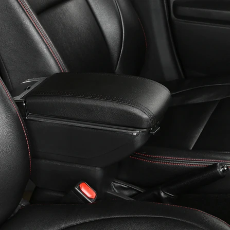 Центральный консольный ящик для хранения 2011- для hyundai Accent RB Solaris двухслойная пепельница usb зарядка подлокотник коробка - Название цвета: D Styke All Black