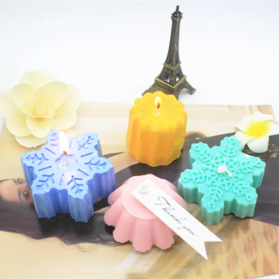 Подключенные силиконовые формы для изготовления свечей желе Торт Мыло DIY 3d Цветы снежинки плесень