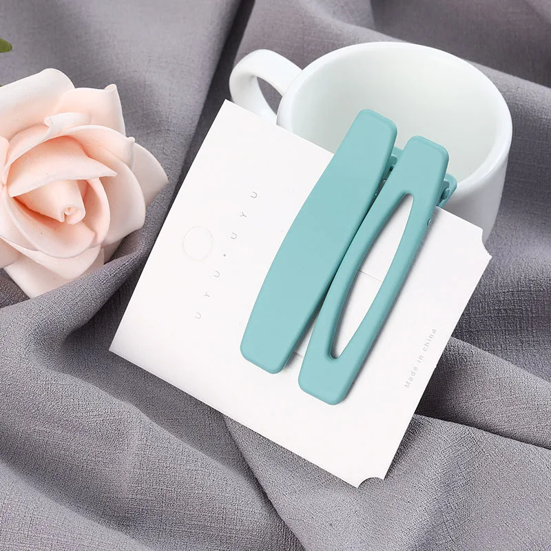 No.11 ZMASEY New 2pc Side clamp sanding Hair Clips Solid color One-word Hairpins Trendy Handmade Hair Styling Accessories - Цвет: No.11