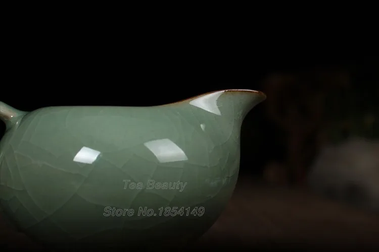1 шт Китайский Longquan Celadon кракле глазурь ручная работа ярмарка кружка 145 мл Justice чашка чай горшок точки чайная посуда Чайный набор кунг-фу