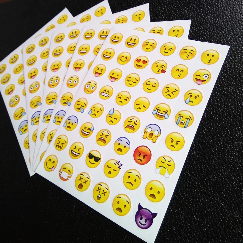 

1 sheet 3D sticker 48 Emoji stickers Smile face stickers for notebook, message Twitter Large Viny Instagram Smiling toys