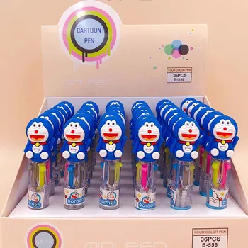

36 pcs/lot Mini 4 colors Doraemon Ballpoint Pen Cartoon animal ball pen School Office writing Supplies Stationery Gift