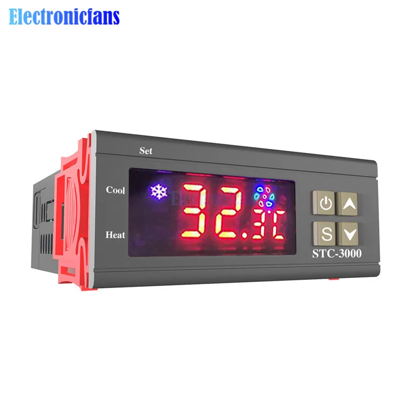 STC-3000 AC 110 V-220 V AC/DC 12V 24V светодиодный цифровой Температура Управление; термостат Управление w/нагревательные охладительные Сенсор измеритель влажности