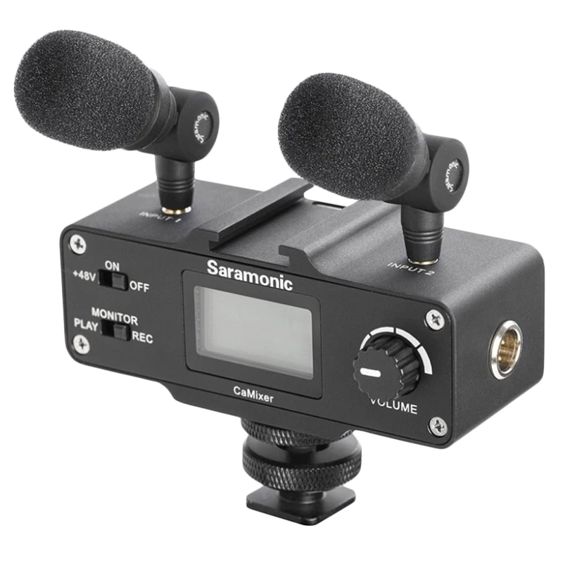 

Saramonic Camixer Video Microphone Dual Stereo Condenser Digital Mixer 48V Phantom Power Preamp for Dslr Cameras and Camcorder