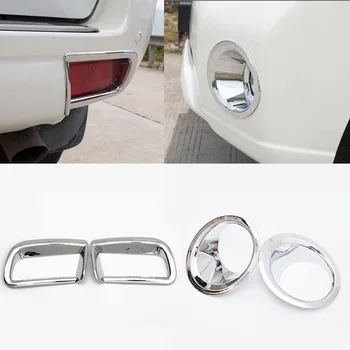 

4Pcs/set ABS Chrome Front Rear Fog Light Lamp Cover Trim Decoration Protection Accessory Fit For Toyota Prado FJ150 2014-2017