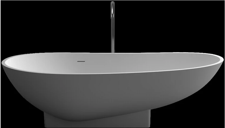 1800X820X540mm Solid Surface Stone Acrylic Bathtub Freestanding Floor Mounted Integrated Corian Tub WD005