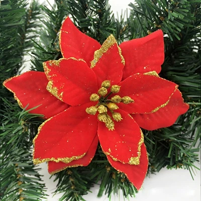 Merry Christmas, 8 шт., искусственный цветок Санты, украшения для дома, enfeite de natal, елочные украшения, год - Цвет: 3