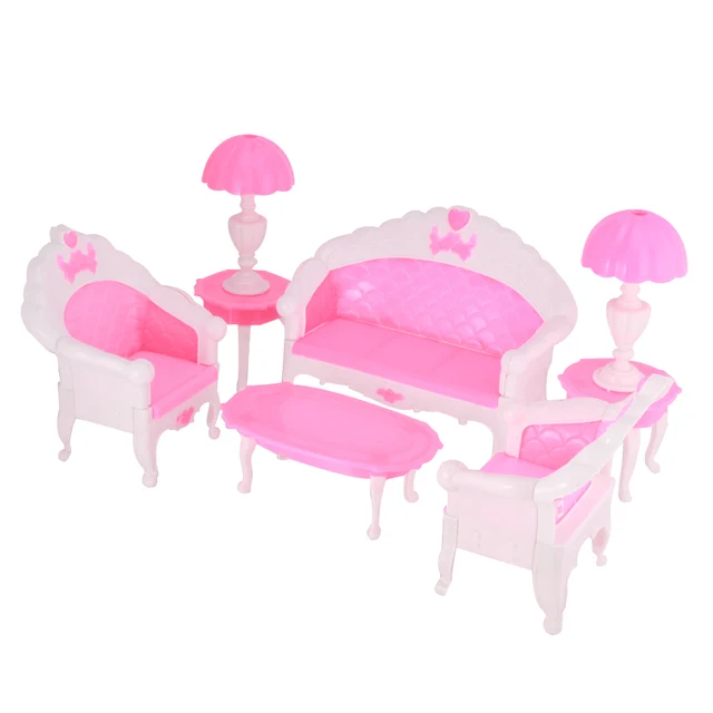 rosa puppenhausmöbel puppen zubehör kunststoff rosa sofa tisch hocker lampe gesetzt puppenhaus möbel set für klassische rosa puppenhausmöbel puppen zubehör kunststoff rosa sofa tisch hocker lampe gesetzt puppenhaus möbel set für klassische