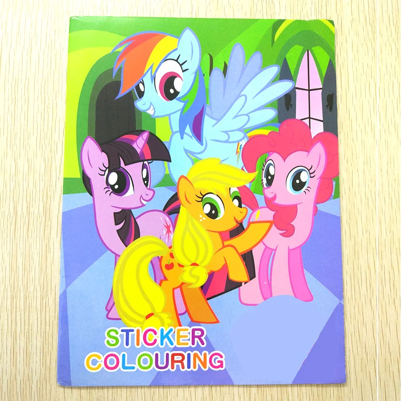20x27CM 16 Page Pony Coloring Book Sticker Book Children kids Books Adults Coloring Books Painting/Drawing/Art 2 cover patterns