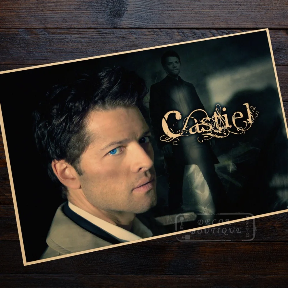 

Castiel Supernatural Poster Fantasy TV Vintage Retro Decorative DIY Wall Canvas Stickers Art Home Bar Posters Decor Gift