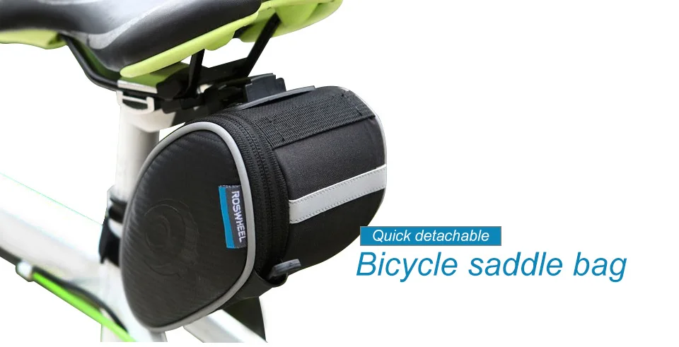 Best ROSWHEEL Bicycle Saddle Bag Seat Post Storage Tail Pouch Cycling MTB Road Bike Rear Pannier Back Package Tool bags Accessories 0