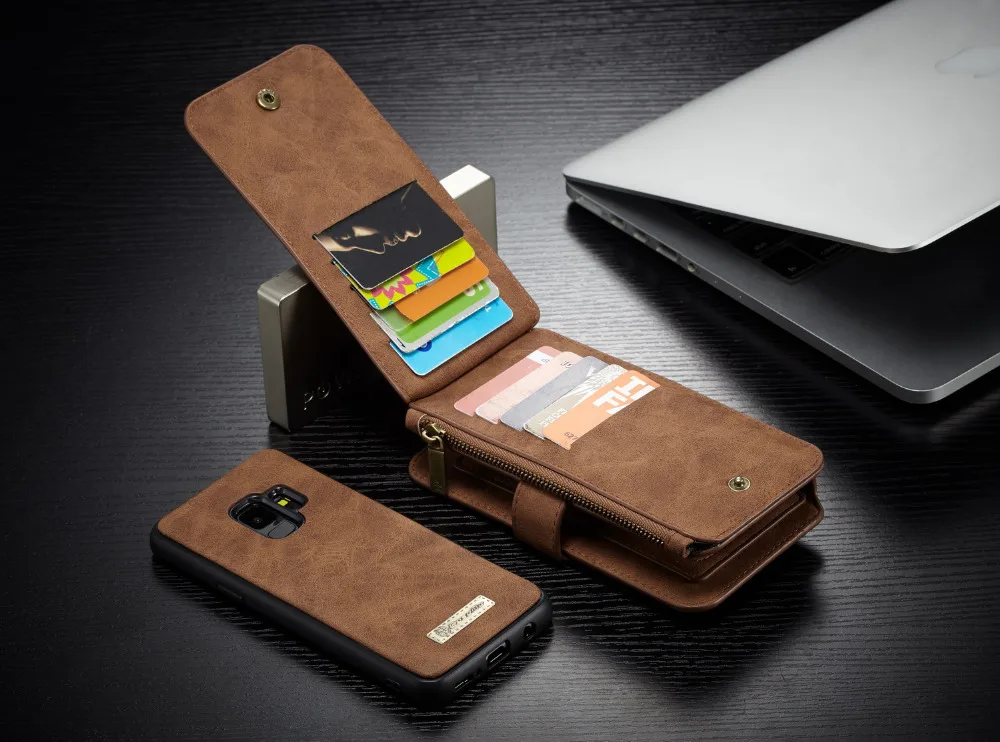 Многофункциональный кожаный чехол-кошелек для Fundas samsung Galaxy S9/S9 Plus, чехол на молнии, чехол для телефона, чехол для сумки
