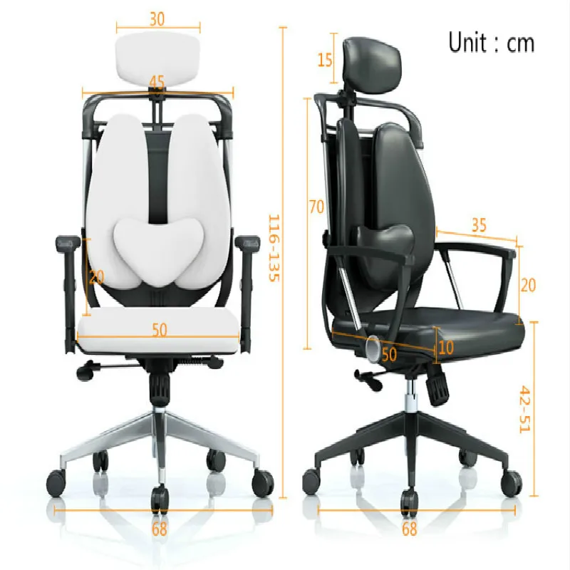  Creative Office Chair Ergonomics Reclining Computer Chair Household Double Back Swivel Gaming Chair