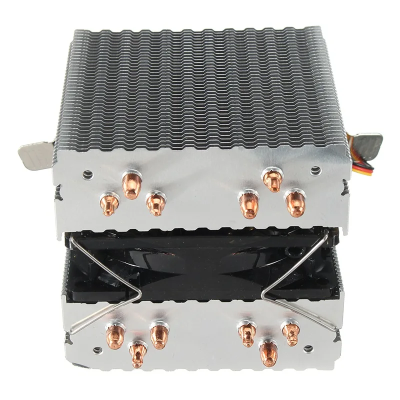 Baratos Para Intel LAG 1155 1156 para AMD Socket AM3 AM2 LED luz azul CPU ventilador 6xHeat Pipe ordenador 12V 3Pin enfriador ventilador de refrigeración disipador de calor