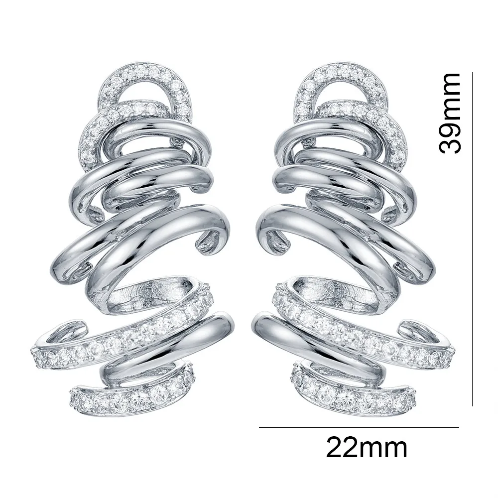 GODK Monaco Дизайн Роскошные Торнадо Sandstorm Эффектные серьги для женщин Свадебные кубические циркониевые вечерние серебряные свадебные украшения в Дубае