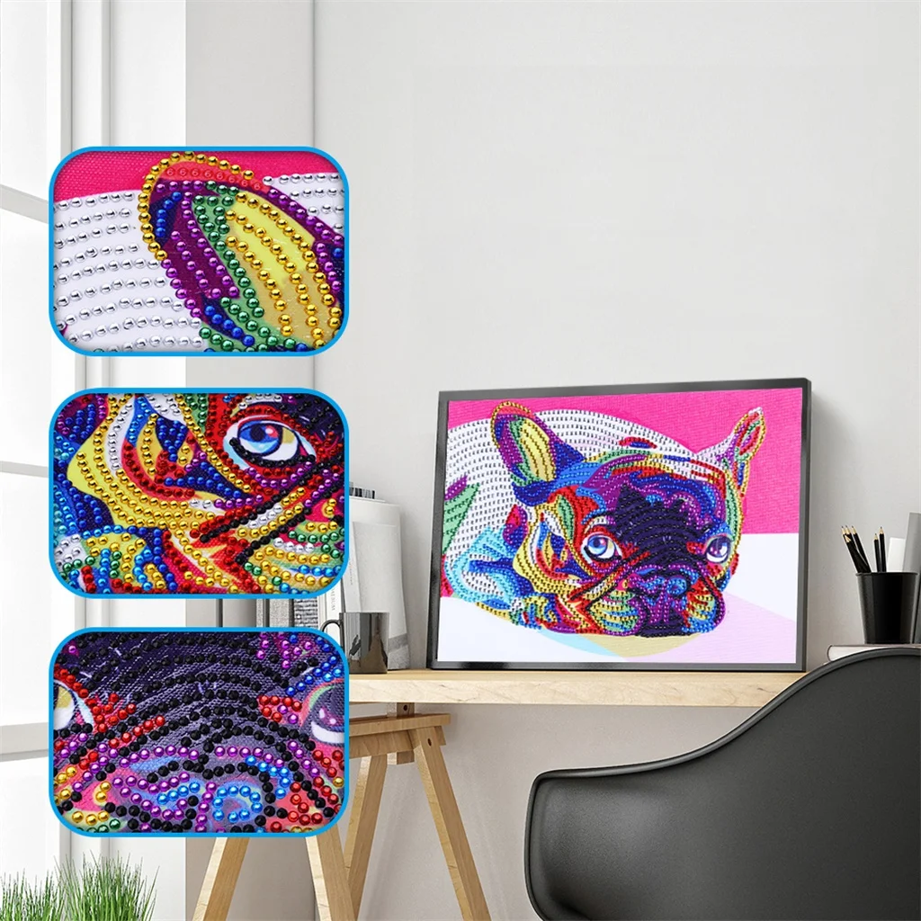 

DIY 5D Special Shaped Diamond Painting Dog Animal Diamond Embroidery Rhinestone Cross Stitch Kit Art Picture Decors Gift