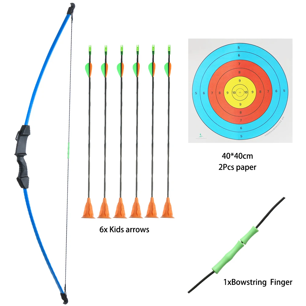 Набор для стрельбы из лука с луком и стрелами для детей с 6 стрелами на присоске и 2 спортивными игрушками
