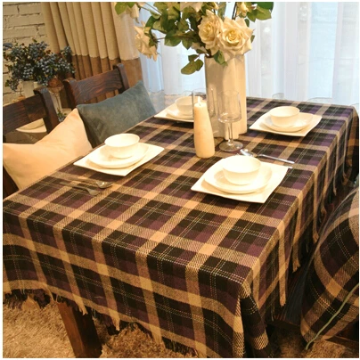romanzowoolen fabric american villatic coffee plaid tablecloth