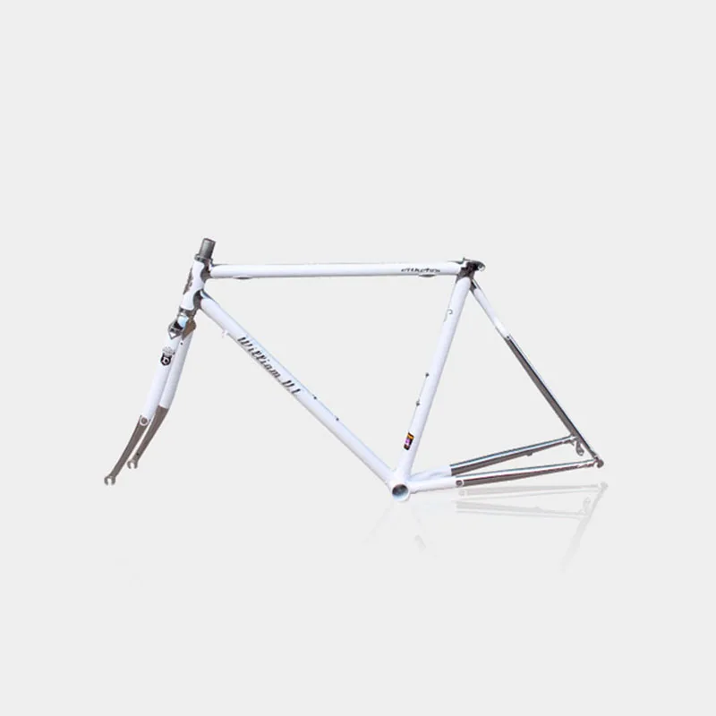 Хромированная молибденовая сталь Фикси рама для дорожного велосипеда 700 C рама 48 см 50 см 52 см 54 см рама для дорожного велосипеда DIY - Цвет: White