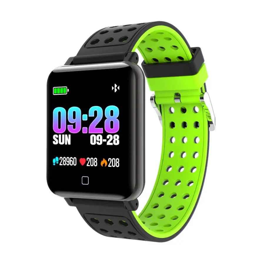 M19 водостойкий Смарт-часы фитнес-трекер кровяное давление Часы Bluetooth Smartwatch шагомер пульсометр спортивный ремешок - Цвет: Зеленый