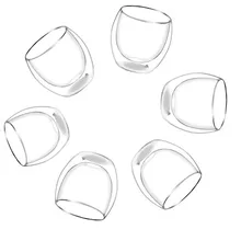 6 шт. 80 мл двойной слой стены прозрачное стекло термостойкие Чай Кофе Кружка боросиликатная чашка