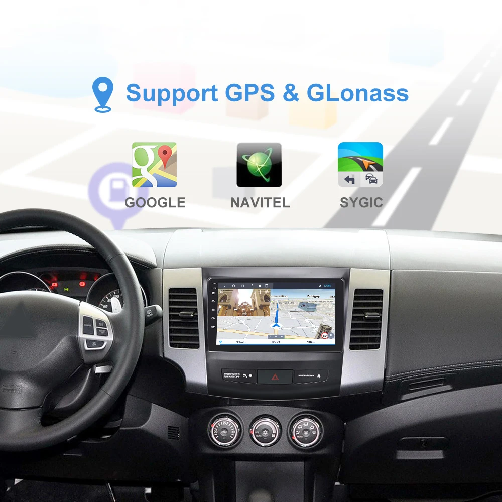 Автомагнитола 2DIN 10 1 дюйма Android 9 Wi Fi GPS для Mitsubishi Outlander XL 2007 2008 2009 2010 2011