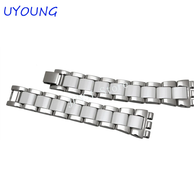 UYOUNG ремешок для часов Swatch YGS716 YAS100 из высококачественной нержавеющей стали+ керамический ремешок для часов роскошный браслет