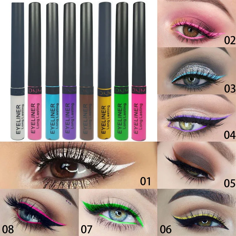 

New Colorful Liquid Eyeliner Matte Tint Long Lasting Waterproof Makeup Easy To Wear Eye Liner Liquid Cosmetics Smooth Tool TSLM2