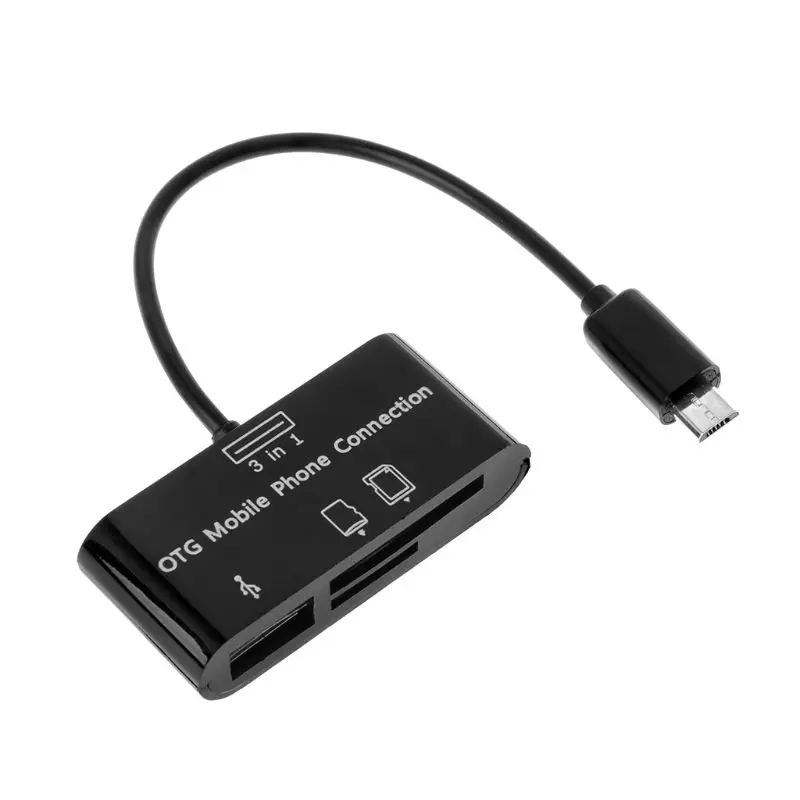 

3 in 1 OTG On The Go Cable + Micro SD TF Card Reader Adapter For Samsung HTC LG