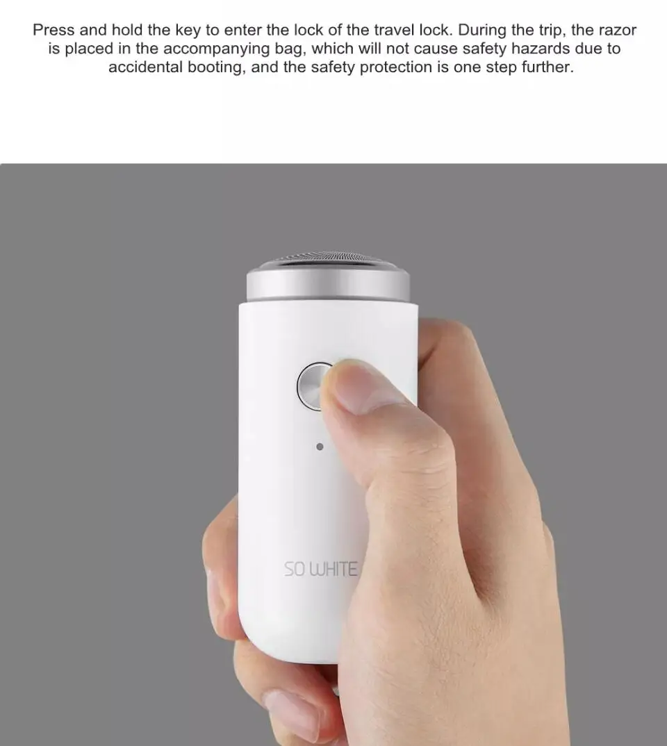 XIAOMI SO WHITE, Мужская мини электробритва, Глубокая чистка, моющаяся, перезаряжаемая, для сухого и влажного двойного бритья, портативная, для деловой поездки