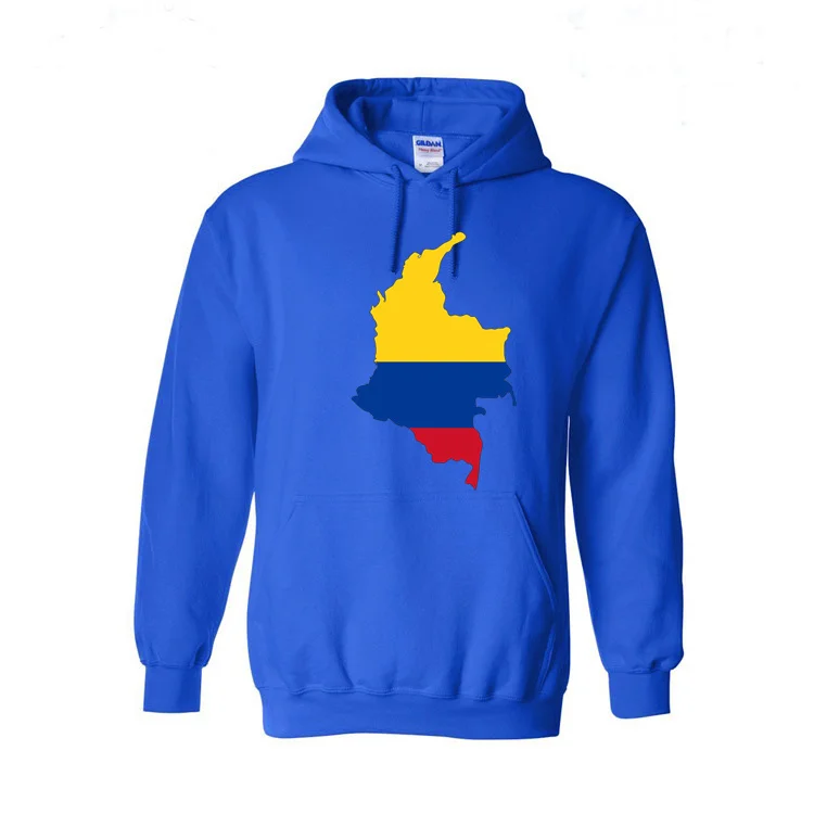 2016 Men Colombia Flag Map Long Sleeve Sweatshirts Hoodies Cheap Good