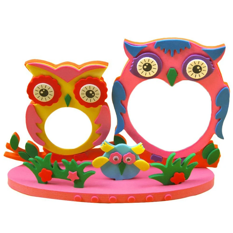 

New Cute Frame Foam Craft Kits Easy Crafts EVA Sticky Sticker Animal Photo Frames Kids Child Creative Activity DIY Toys