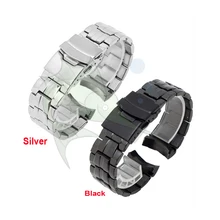 Высокое качество браслет из нержавеющей стали для часов, 22 мм изогнутый черный серебристый ремешок для часов Casio EF-550 ремешок для часов