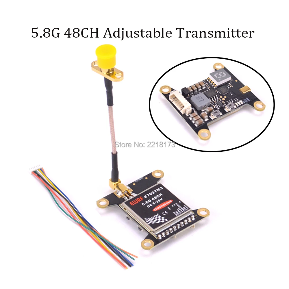 

E709TM3 5.8G 48CH 25mW 200mW 600mW Adjustable AV Transmitter w/ Mounting Hole E709MT3 for Flight Controller Quadcopter