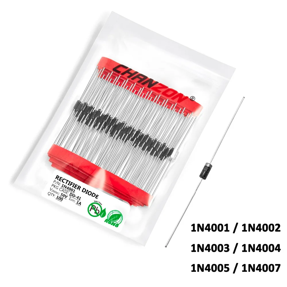 Выпрямительный диод 1 а DO 41 (DO 204AL) Axial 1N4001 1N4002 1N4003 1N4004 1N4005 1N4007 50 в 100 200 400 600 1N IN 1000