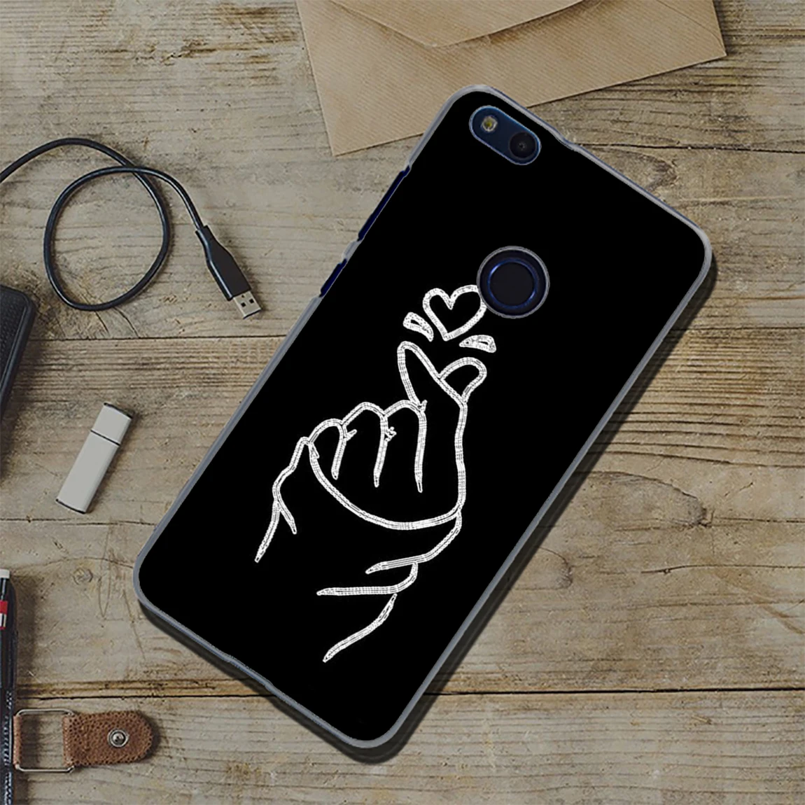 Чехол с сердечком Love on the finger kpop для Huawei Y9 Y7 Y6 Prime Nova 5i 4 3i 3 2i Honor 20 10 8X 8C 8 9X 9 Lite 7C 7A