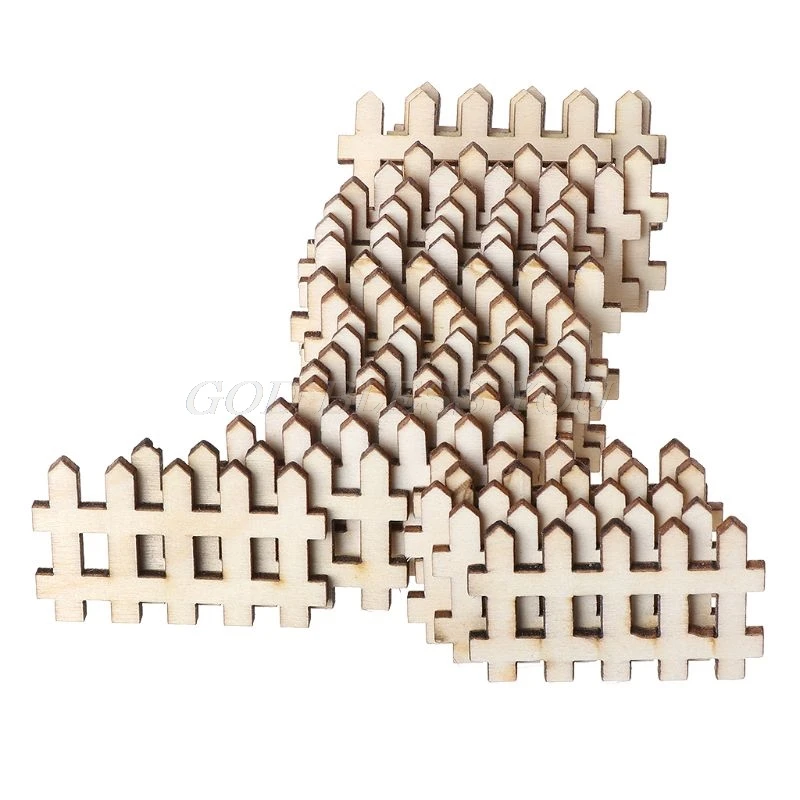 

25pcs Laser Cut Wooden Fence Embellishment Wooden Shape Craft Wedding Decor